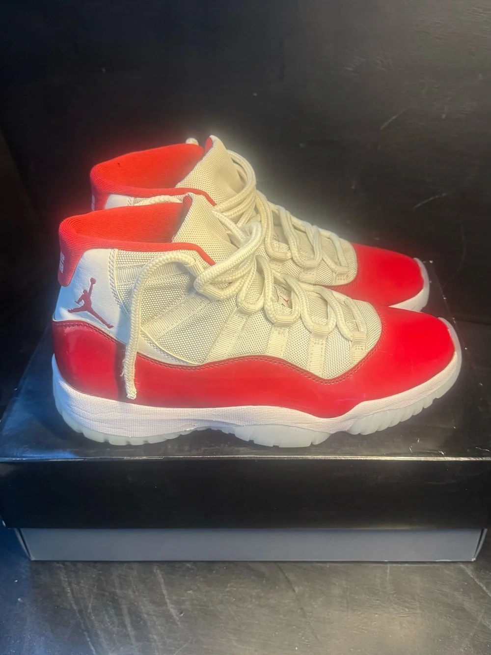 Jordan Red and Cream Retro Basketball Shoes